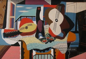  Kubismus Malerei - Mandolinist et guitare 1924 Kubismus